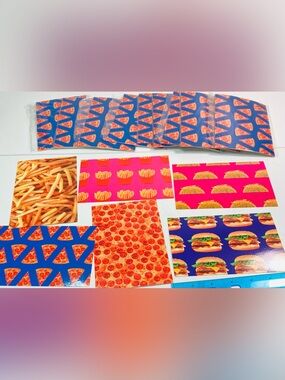 60 (10 packs of 6) Fast Food Theme Post Cards 4” x 6” Shiny Front Matte Back